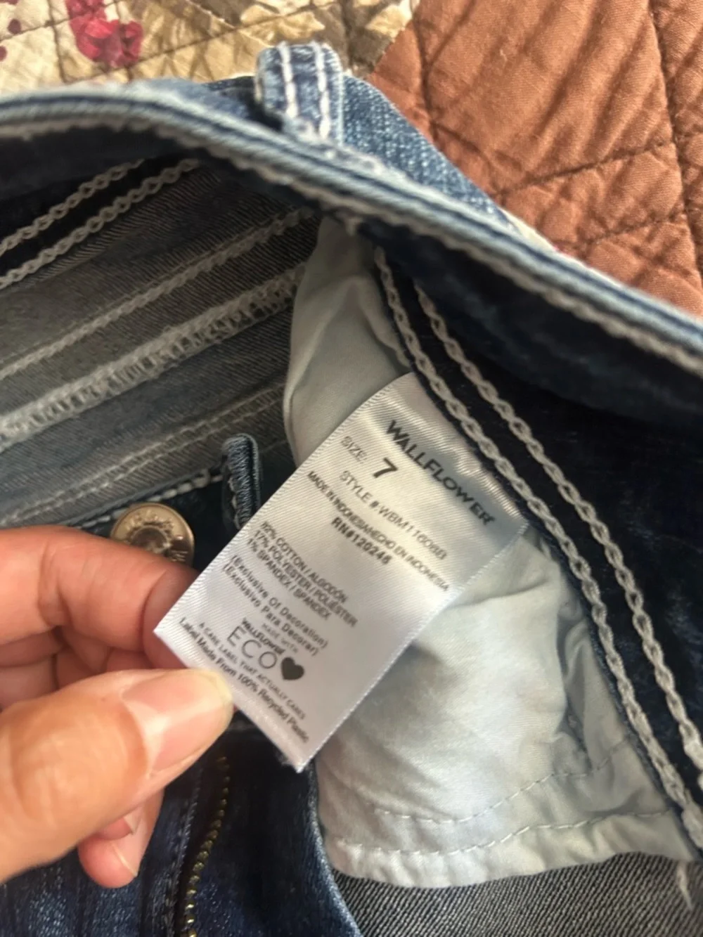 Wallflower Distressed Blue Flare Jeans with Embroidered Back Pockets